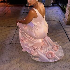 Elegant Pink Evening Gown